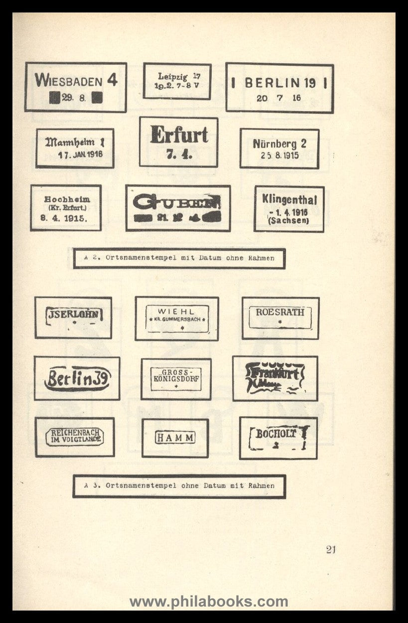Stoebe, R., Die deutschen Päckchenstempel, herausgegeben von Infla ...