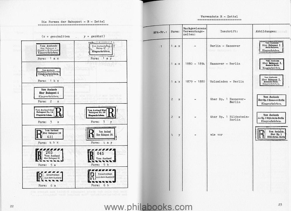 Wallmann/Türk/Körting, The R-notes of the railway post 'From abroad via...
